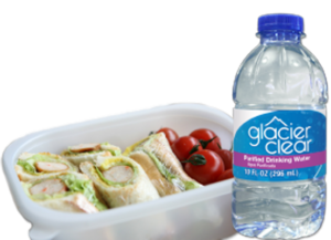 bottled water with lunch