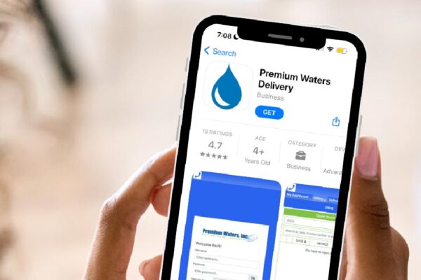 Premium Waters App on a phone